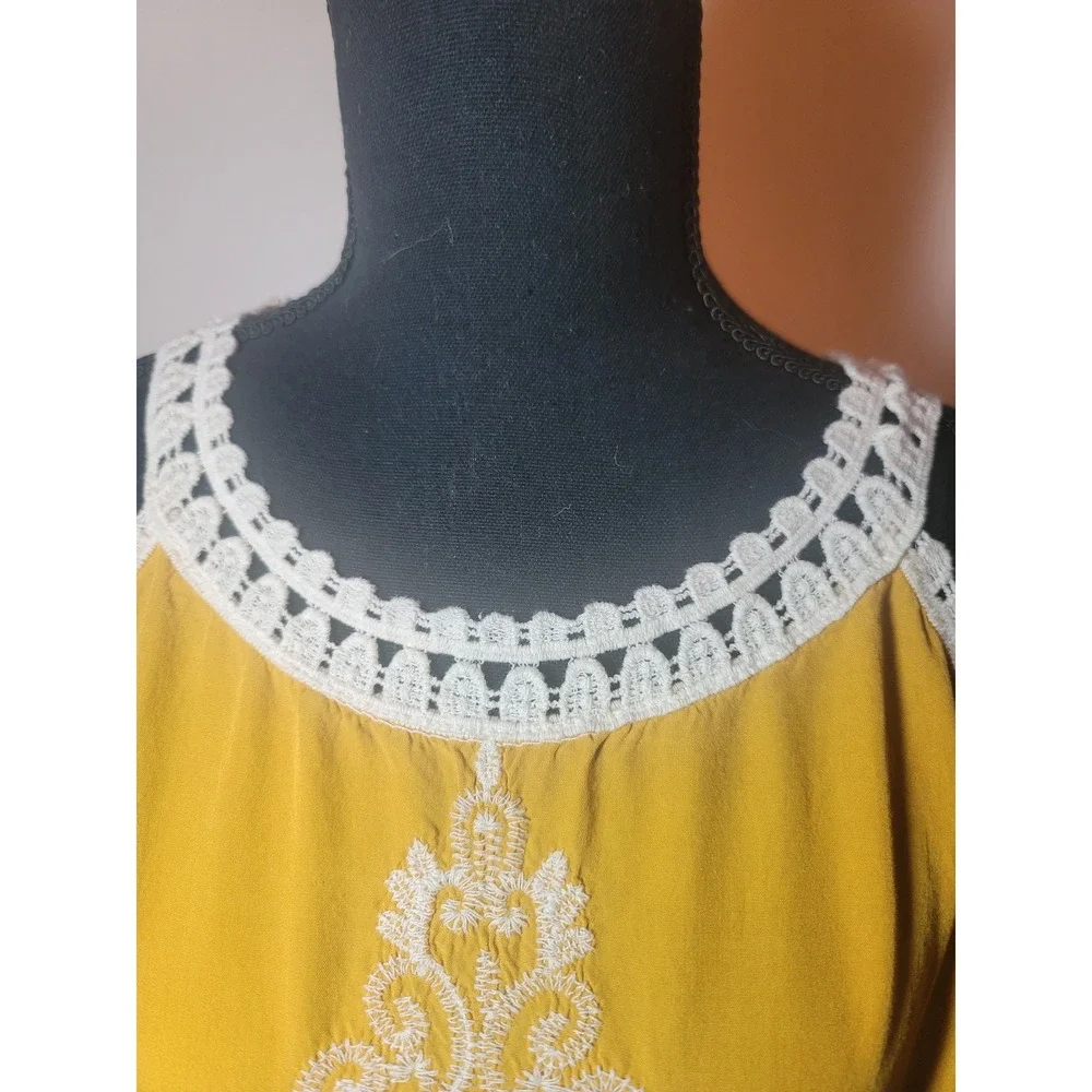 Ultra Pink Yellow/Mustard Boho Top - Picture 3 of 5